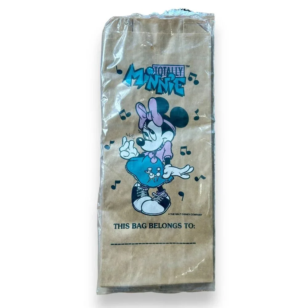 Vintage Minnie Mouse Paper Party Favor Bag Brown